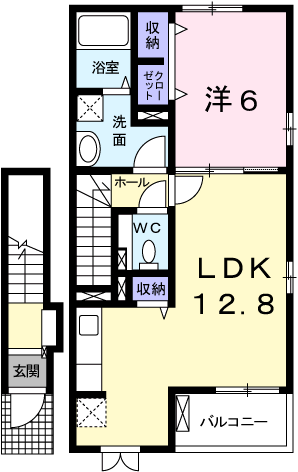 グランアウローラⅤ(1LDK/2階)の間取り写真