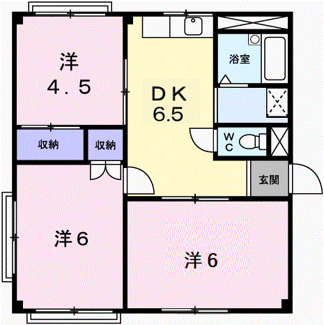 ヴェルディール(3DK/2階)の間取り写真