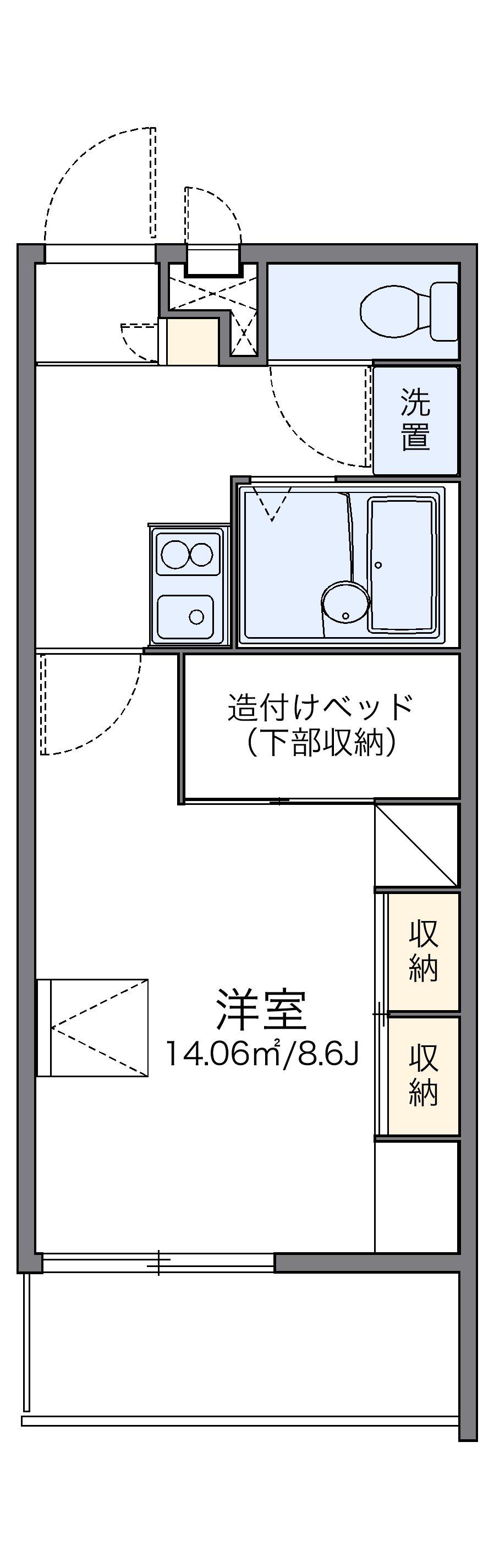 レオパレス東今宿(1K/1階)の間取り写真