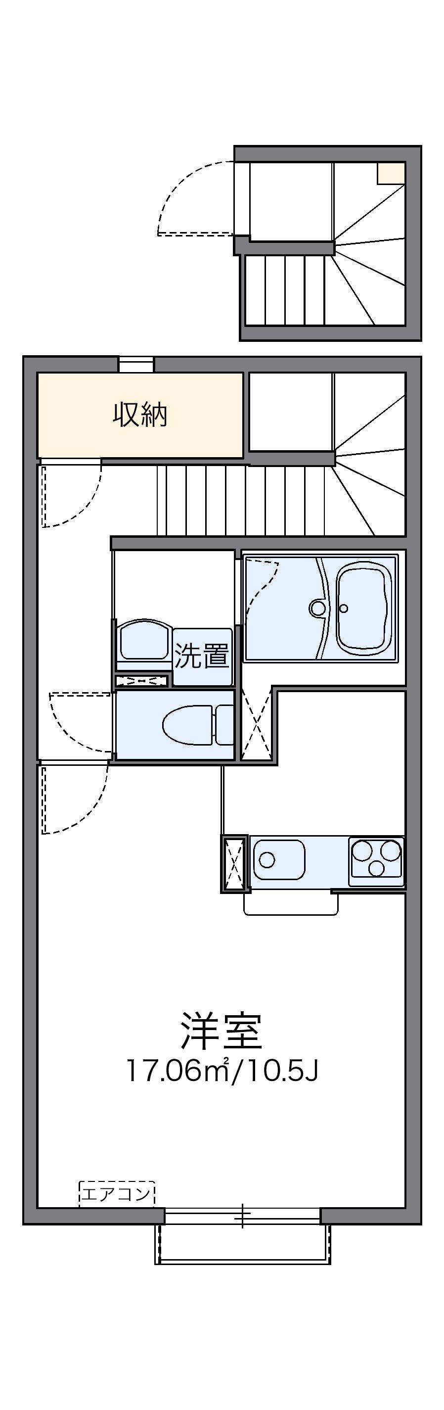 レオネクストグランデ ヤマト(1K/2階)の間取り写真