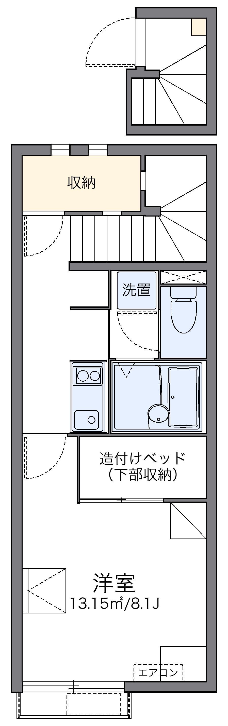 レオネクストこかげ(1K/2階)の間取り写真