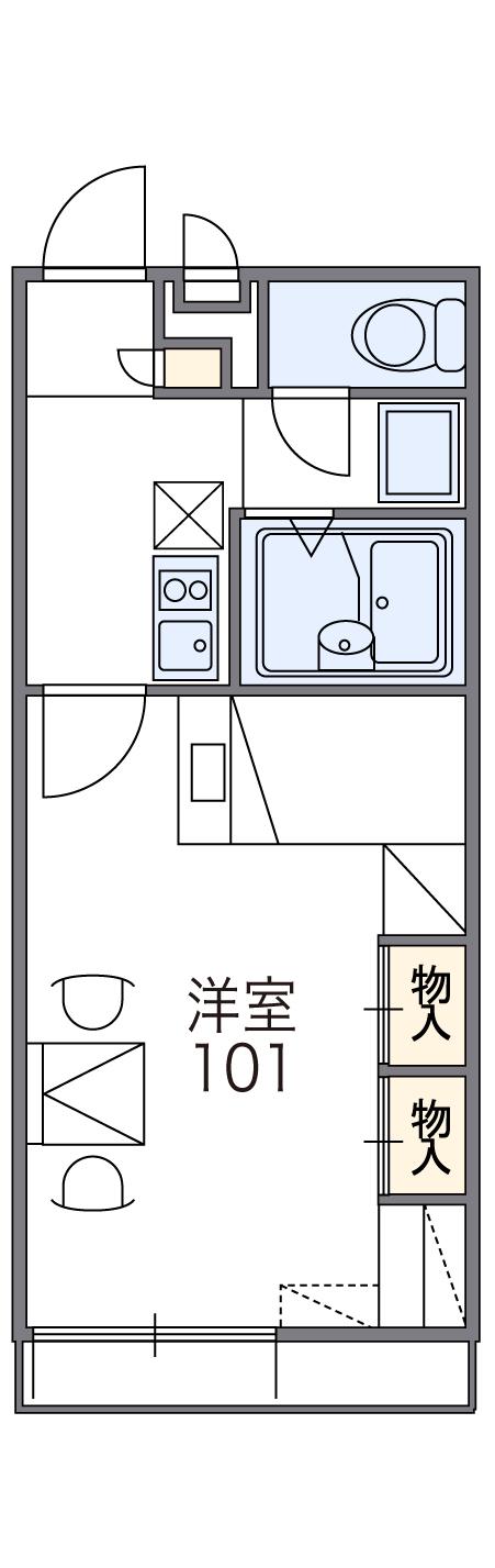 レオパレスサンライズ松陽(1K/2階)の間取り写真