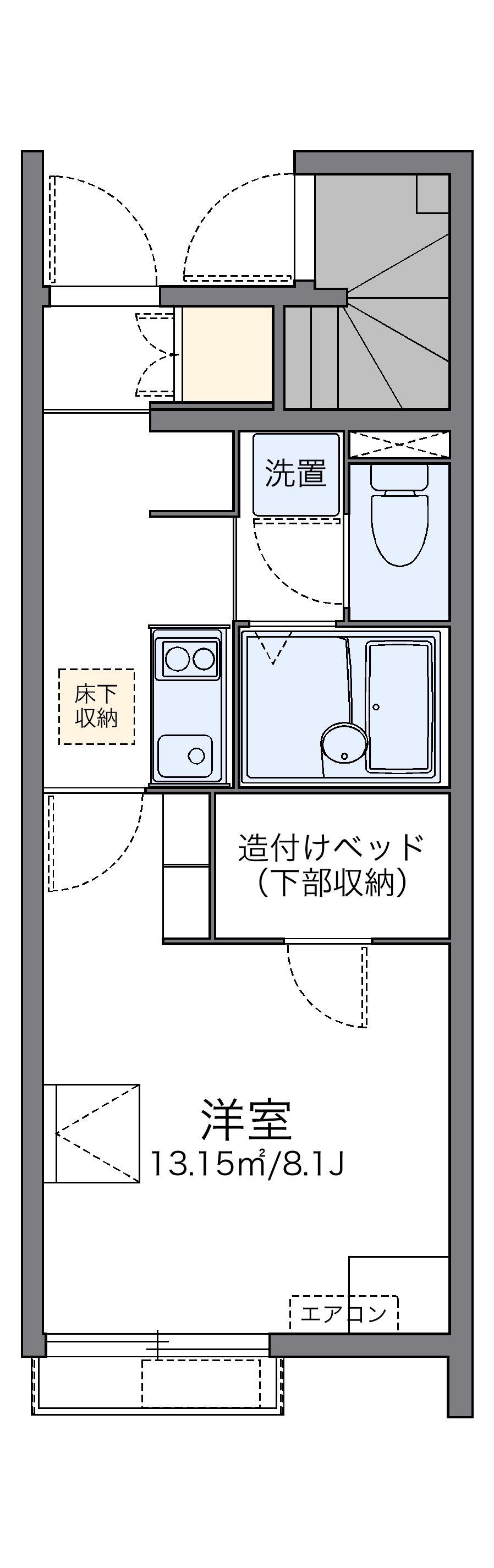 レオネクストフォルティッシモ(1K/1階)の間取り写真