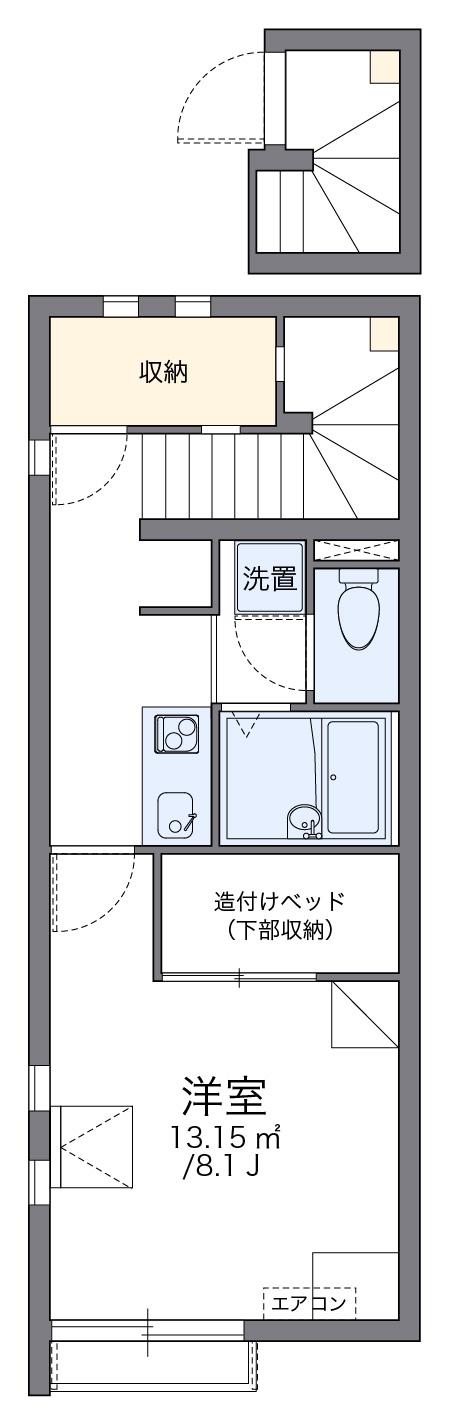 レオネクストカーザナターレ(1K/2階)の間取り写真