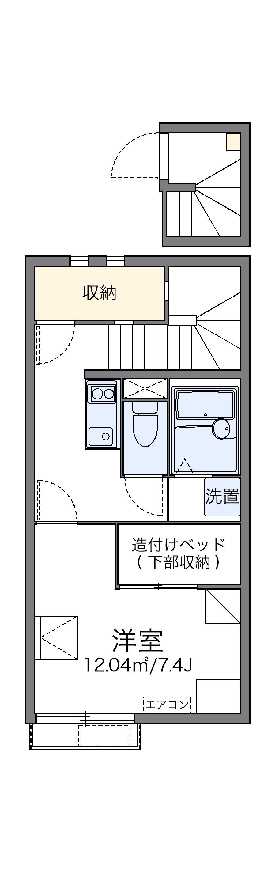 レオネクストホクトⅡ(1K/2階)の間取り写真