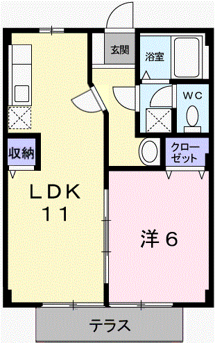 エスポワール鎌倉(1LDK/1階)の間取り写真