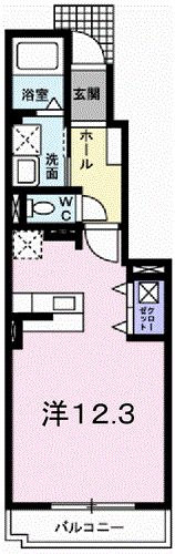 ワイズコンブリオ5(ワンルーム/1階)の間取り写真