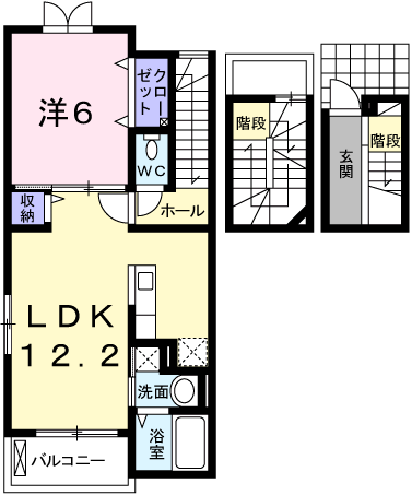 パジェール・アン(1LDK/3階)の間取り写真
