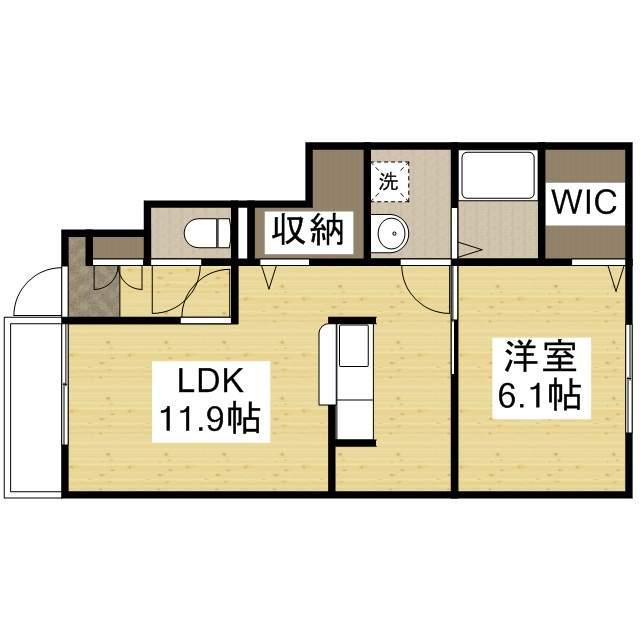 ロイヤル・シャトー・M(1LDK/1階)の間取り写真