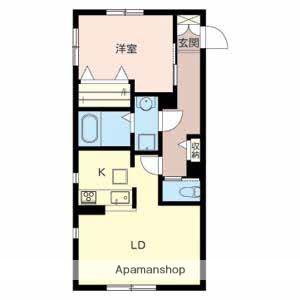 エンカーサ宝殿A棟(1LDK/1階)の間取り写真