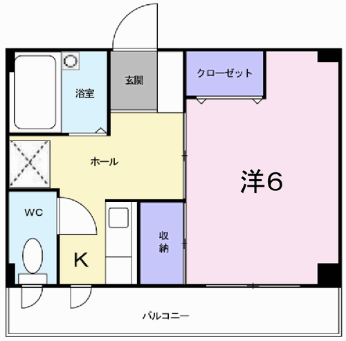 アヴニールユキ(1K/2階)の間取り写真