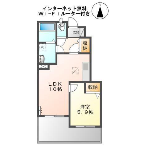 ジュピターⅠ(1LDK/1階)の間取り写真