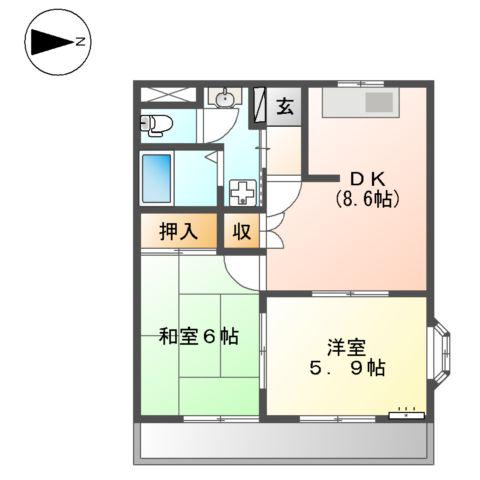 SJルミナス(2DK/2階)の間取り写真