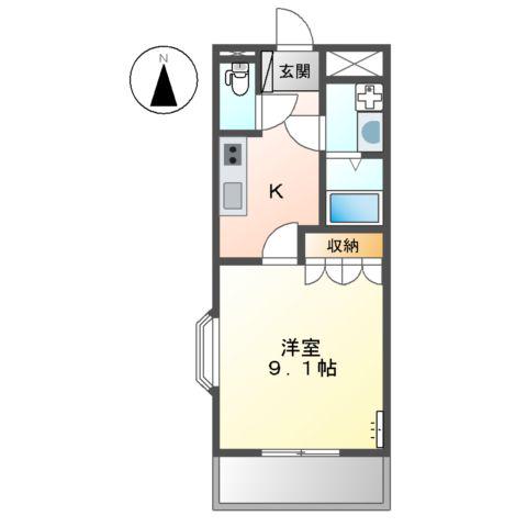 コーラル ガーデン(1K/1階)の間取り写真