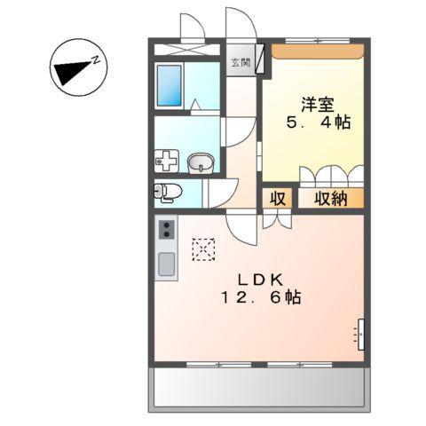 グランディール ステージ(1LDK/1階)の間取り写真