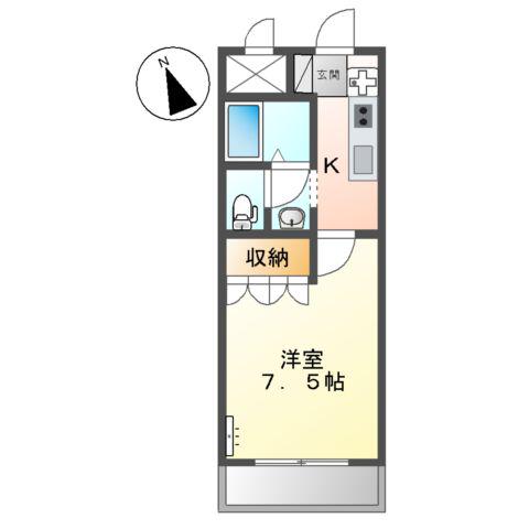シャルマン・中島(1K/2階)の間取り写真