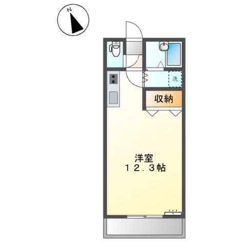 グリーンコート野里(ワンルーム/2階)の間取り写真