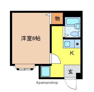 サンパレス高瀬(1K/2階)の間取り写真