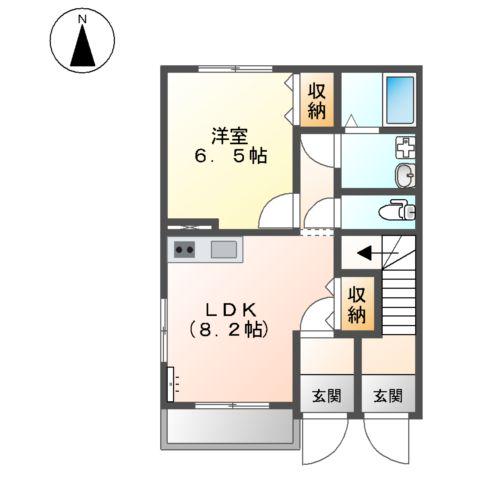 メゾンミルキーウェイⅡ(1LDK/1階)の間取り写真