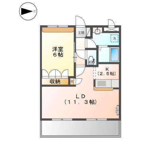 サンシャイン1号館(1LDK/1階)の間取り写真