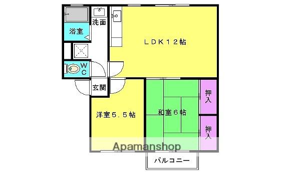 ショウナンC(2LDK/2階)の間取り写真