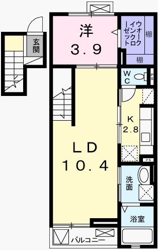 サンクネストⅠ(1LDK/4階)の間取り写真