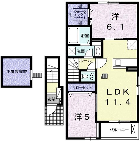メゾンSK Ⅲ(2LDK/2階)の間取り写真