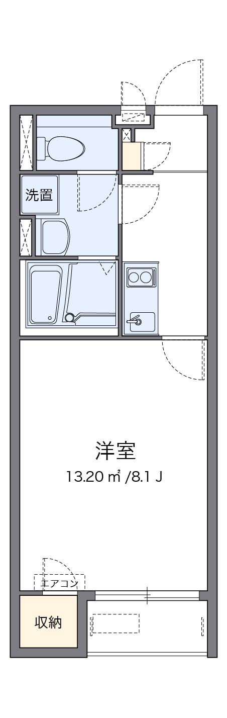 クレイノエコハウス華園(1K/1階)の間取り写真