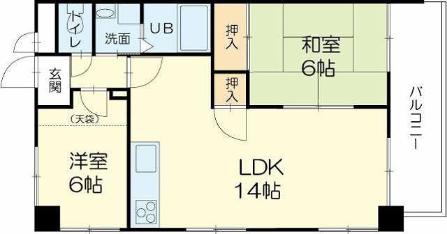 ピアイースト姫路白浜(2LDK/4階)の間取り写真