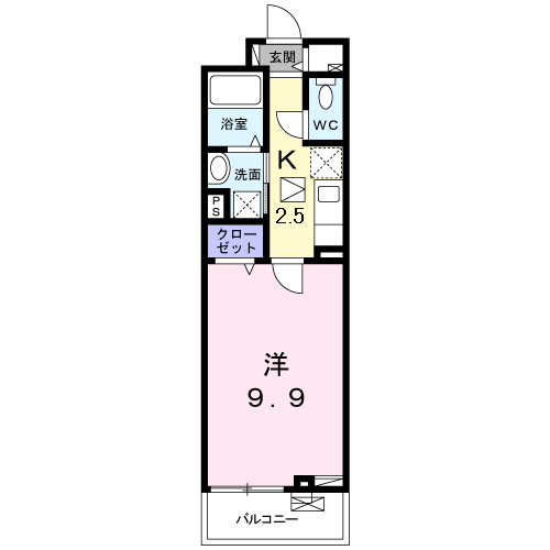 メゾンブリエ(1K/2階)の間取り写真