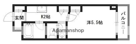 シティヒルズⅡ(1K/4階)の間取り写真