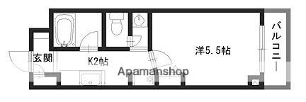 シティヒルズⅡ(1K/6階)の間取り写真