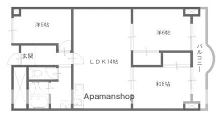 Kプラザ(3LDK/6階)の間取り写真