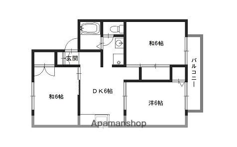 第一ハイネス(3DK/2階)の間取り写真