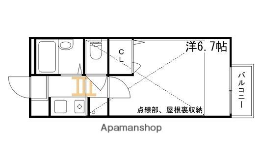 ノーブル青山Ⅱ(1K/2階)の間取り写真