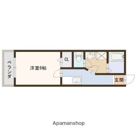 GORI田寺(1K/3階)の間取り写真