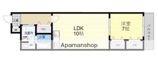 上野マンション(1LDK/1階)の間取り写真