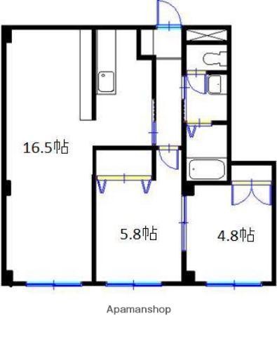 サンヒルズ西今宿(2LDK/2階)の間取り写真