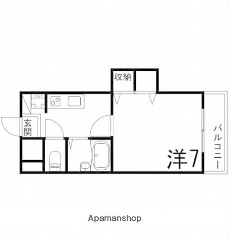 ジュネス神屋町(1K/3階)の間取り写真