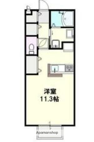 ル・シエル(ワンルーム/2階)の間取り写真