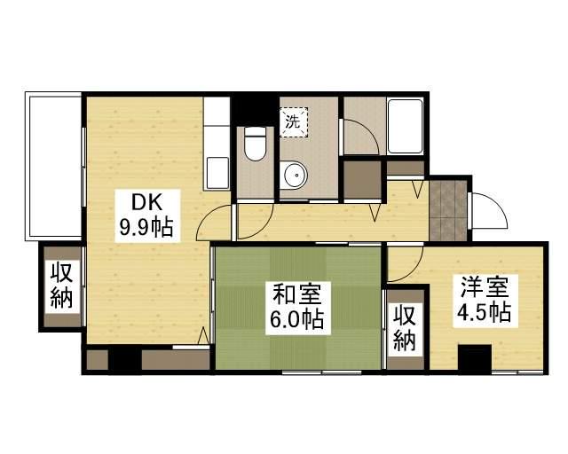 ルークレジデンス姫路Ⅰ(2DK/7階)の間取り写真