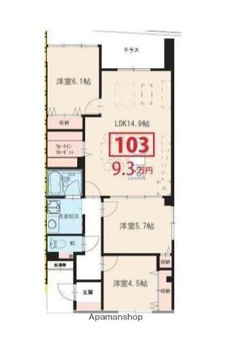 SARA(3LDK/1階)の間取り写真