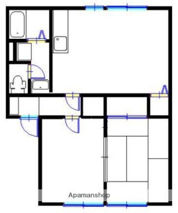 サンハイム下手野 A棟(2LDK/2階)の間取り写真