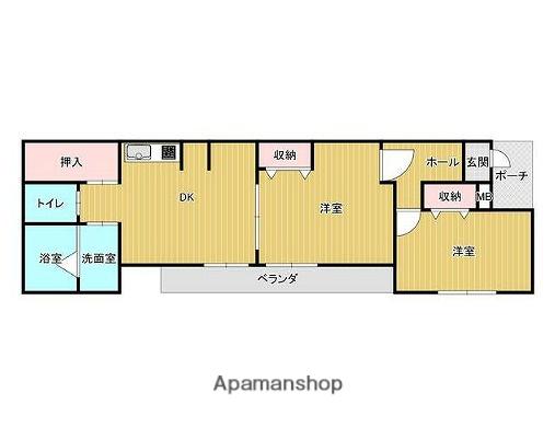 ノアール リシェ(2DK/1階)の間取り写真