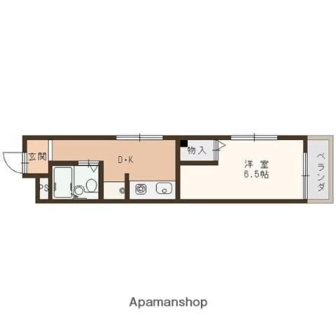 WITH ROSE 元町(1DK/5階)の間取り写真