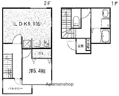 山陽本線 英賀保駅 徒歩20分 2階建 築6年(1LDK/2階)の間取り写真