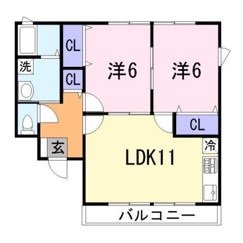 プランヴェール(2LDK/1階)の間取り写真