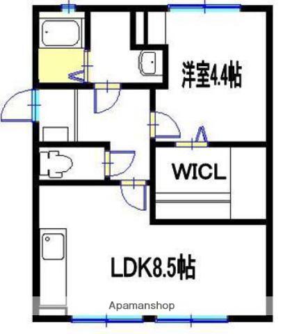 岡﨑コーポ(1LDK/4階)の間取り写真