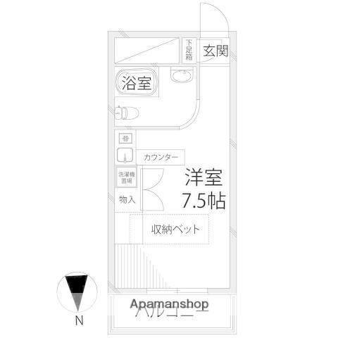 ラ・パルフェド・アフェール(ワンルーム/2階)の間取り写真