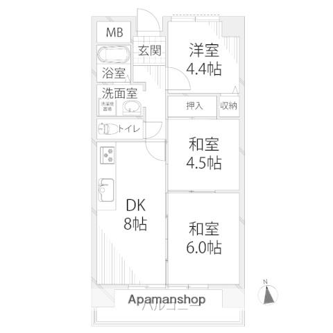 メゾン・ド・アルシュ(3DK/1階)の間取り写真
